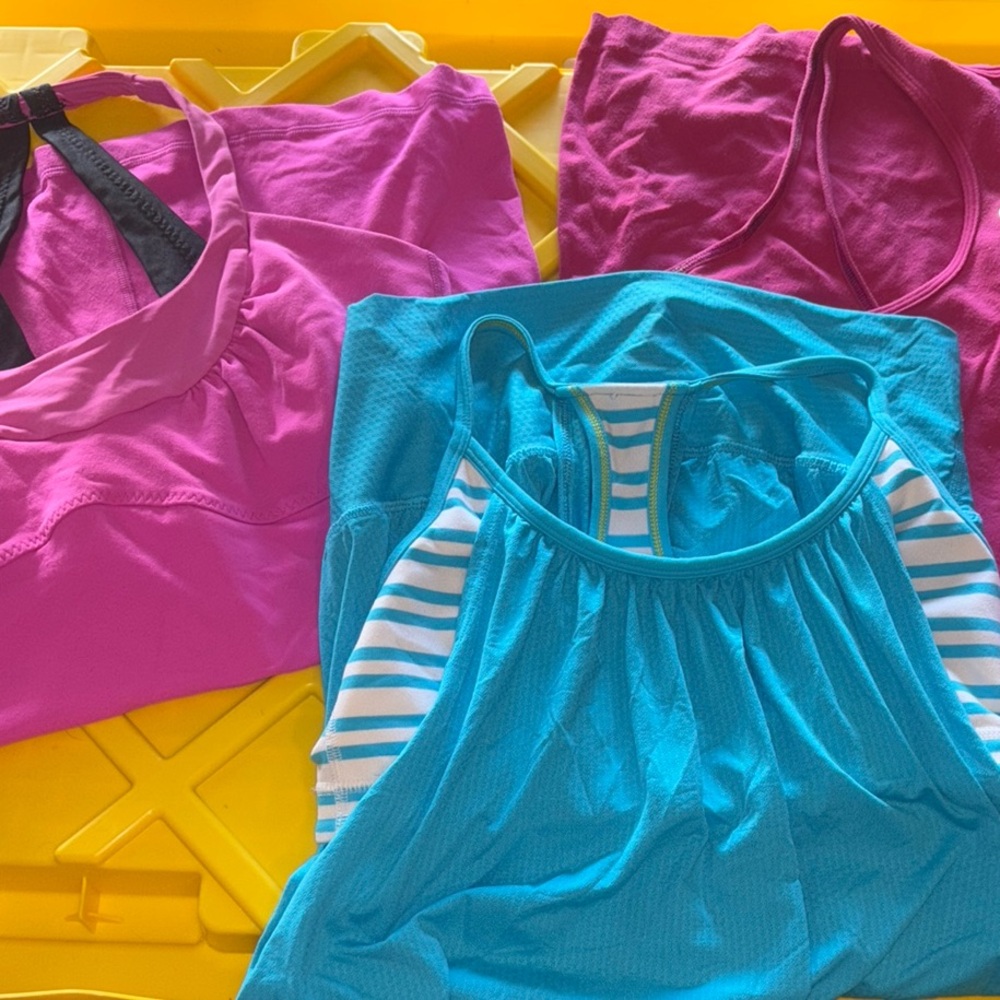 Pink and Blue Athletic Tank Tops